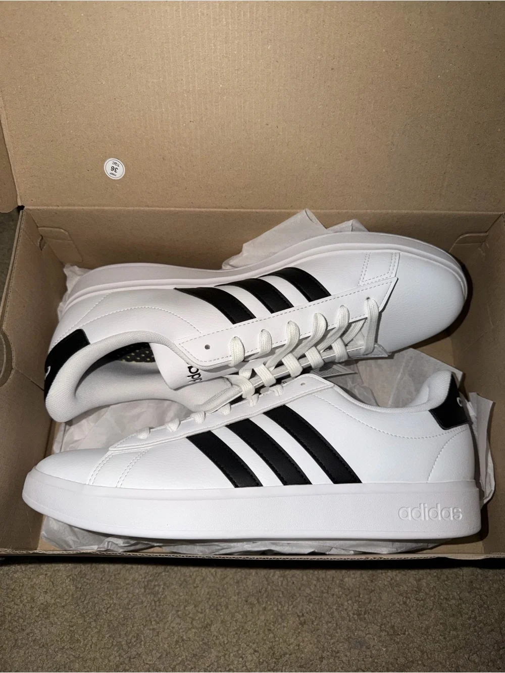 Adidas Grand Court 2.0 shoes white/black mens size 11.5 GW9195